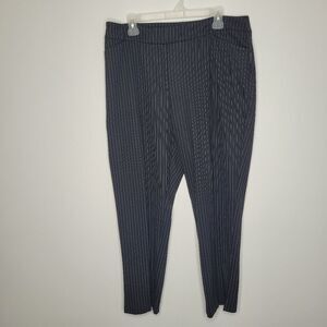 Chico's black pinstripe cropped casual career pants size 2.5, 14